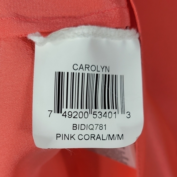 BCBGMaxAzria Pink Coral Silk Blouse # 433 Size M - Picture 8 of 9